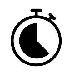 Stopwatch / stop watch timer flat icon, alarm, timer for apps and websites, vector icon EPS 10
