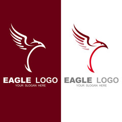  eagle logo concept - vector illustration template, emblem design on a red background