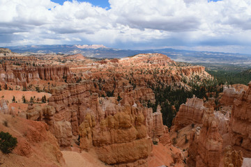 Fototapeta na wymiar Bryce Canyon National Park, Utah from Inspiration Point overlook during the summer