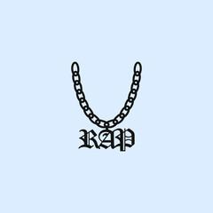 chain with symbol of rap icon. Elements of life style icons. Premium quality graphic design icon. Can be used for web, logo, mobile app, UI, UX