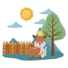 Reindeer chicken and rabbit cartoon design