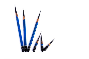 The Pencils for drawing are on the table.It very black.