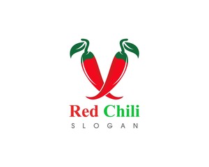 Red hot natural chili icon Template vector Illustration