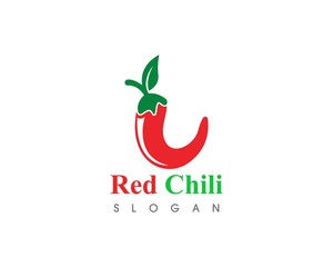 Obraz premium Red hot natural chili icon Template vector Illustration