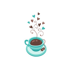 vector tea cup isolated