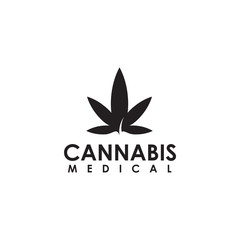Cannabis leaf medical logo design inspiration vector template