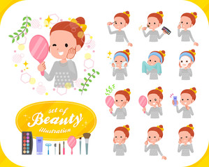 flat type Polka dot clothes girl_beauty