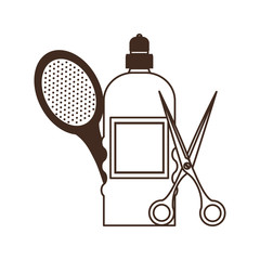 professional hairdressing tools on white background