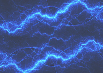 Blue plasma, abstract power and electrical background