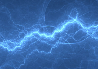 Blue plasma, abstract power and electrical background