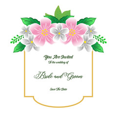 Abstract colorful wreath frame, for calligraphic lettering of bride and groom. Vector
