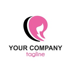 women hair and spa saloon vector company logo and icon