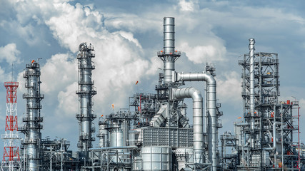 Oil and gas industrial,Oil refinery plant form industry,Refinery factory oil storage tank and...