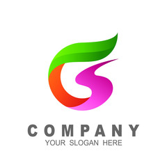 logo letter gs , g and s , gs logo with leaf design template, medical logo , ecology icon