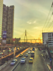 Fototapeta na wymiar Blur of traffic in the city