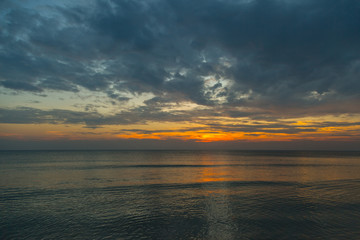 Siluette sunset at the beach