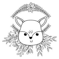 Isolated reindeer cartoon design vector illustration