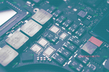 Obraz premium Cyber Security conceptual image with circuit board as background