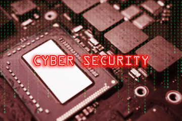 Cyber Security conceptual image with circuit board as background