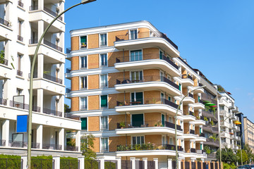 New apartment houses in the Prenzlauer Berg district in Berlin