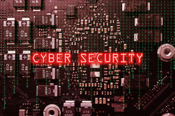 Fototapeta premium Cyber Security conceptual image with circuit board as background