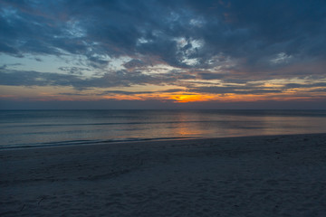 Siluette sunset at the beach