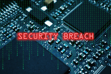 Cyber Security conceptual image with circuit board as background