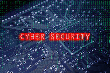 Cyber Security conceptual image with circuit board as background