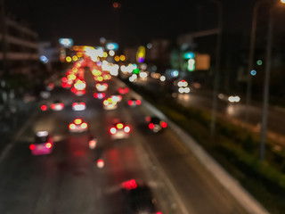 blur of traffic in the city at night background
