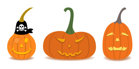 Halloween Pumpkin set in flat design