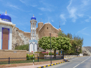 Masjid Al Khor and Al Mirani Fort in Muscat (مسقط, Maskat) Sultanate of Oman