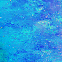 Fototapeta na wymiar Abstract blue background. The texture of brush strokes of paint. Watercolor hand-drawn background. Bright color element for abstract artistic background with space for text or image
