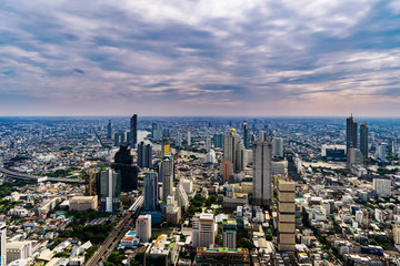 Fototapeta premium Bangkok city with Chao Phraya River, Thailand