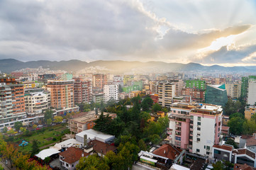 Naklejka premium The Colorful Capital City of Albania, Tirana