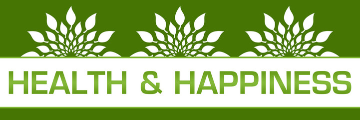 Health And Happiness Green Leaves Circular On Top 