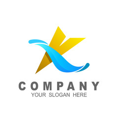 letter k logo with wave design vector, k letter with water waves and drops, font style, vector design template elements for your ecology application or corporate identity + simple logo