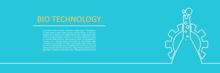 Obraz premium Chemical lab scientific experiment equipment. Horizontal thin line style web banner.