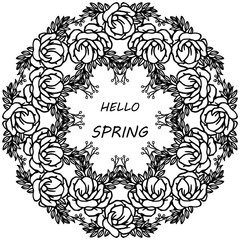 Obraz premium Various crowd of leaf floral frame, for card hello spring modern style. Vector