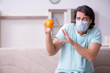 Young man suffering from allergy
