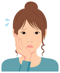 Young woman vector illustration (upper body) / depression, annoying, troubled, disappointed