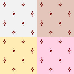 Abstract modern seamless pattern with red shapes on background.