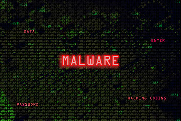 Malware conceptual image with circuit board as background