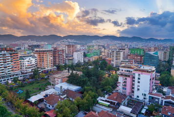 The Colorful Capital City of Albania, Tirana - obrazy, fototapety, plakaty