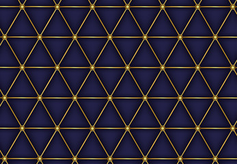 Abstract polygonal pattern luxury golden line with dark blue template background. premium style for poster, cover, print, artwork. Vector illustration