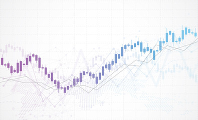 Business candle stick graph chart of stock market investment trading on white background design. Bullish point, Trend of graph. Vector illustration