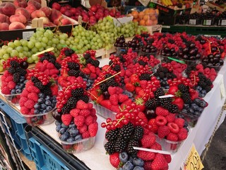 strawberries in the market