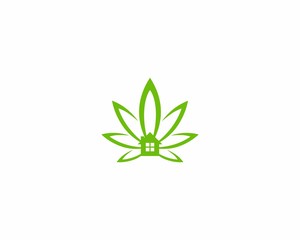 Home cannabis logo design template
