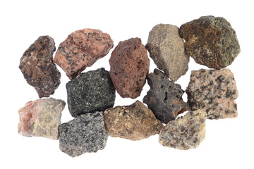 Different kinds of igneous rocks