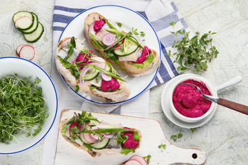 Smorrebrod, traditional Danish open face sanwiches