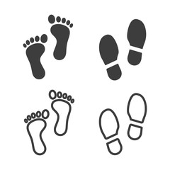 set of foot print icons